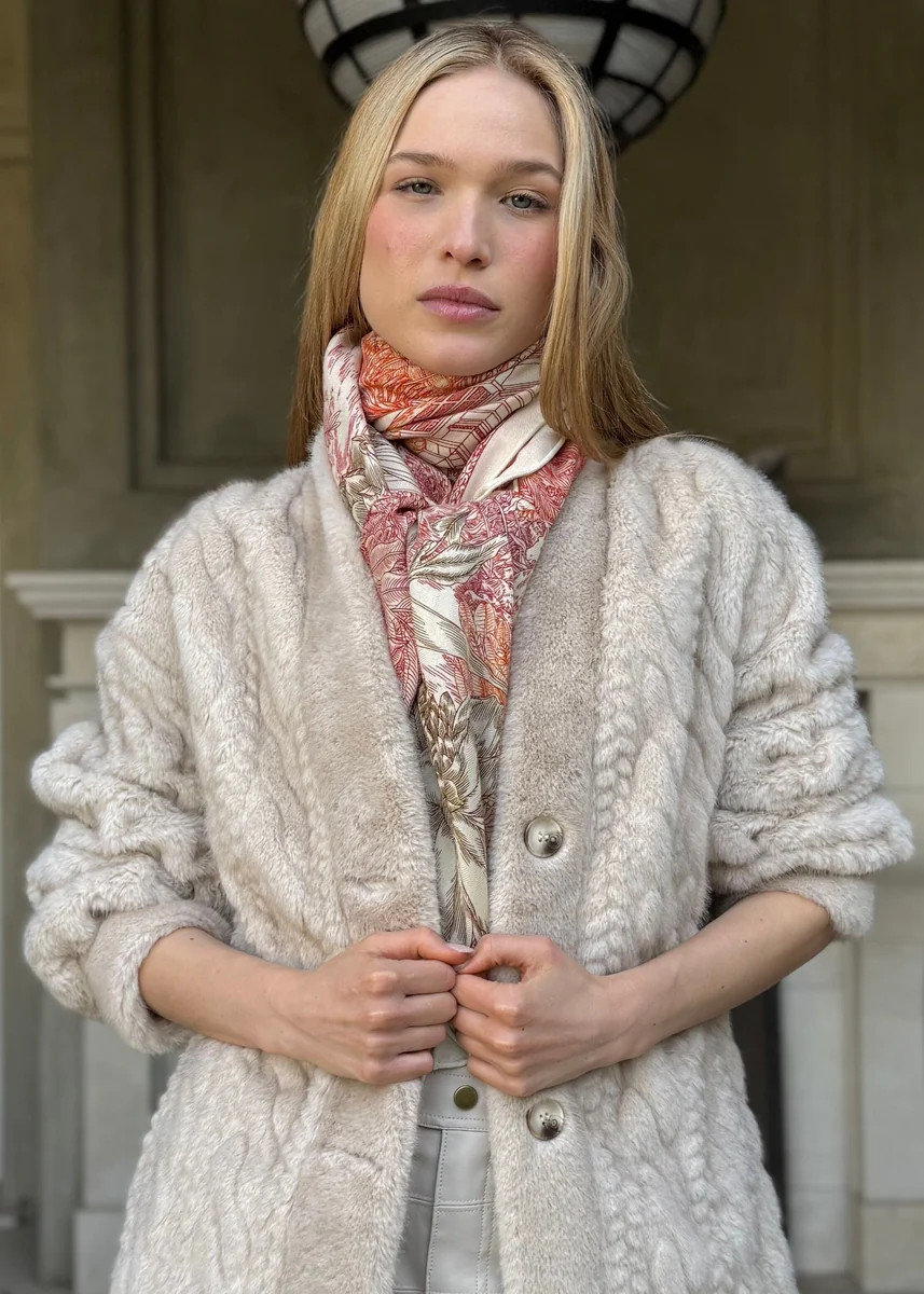 Ravi Cashmere Feeling Multicolor Jungle Print Shawl - Red | Benaar La