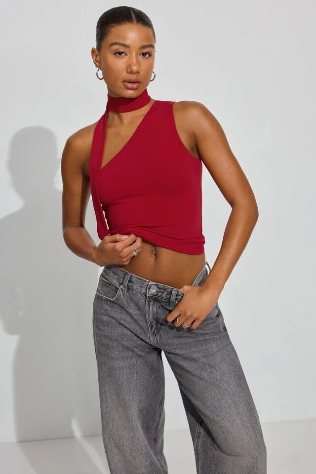 One Shoulder Neck Tie Top | Garage Clothing