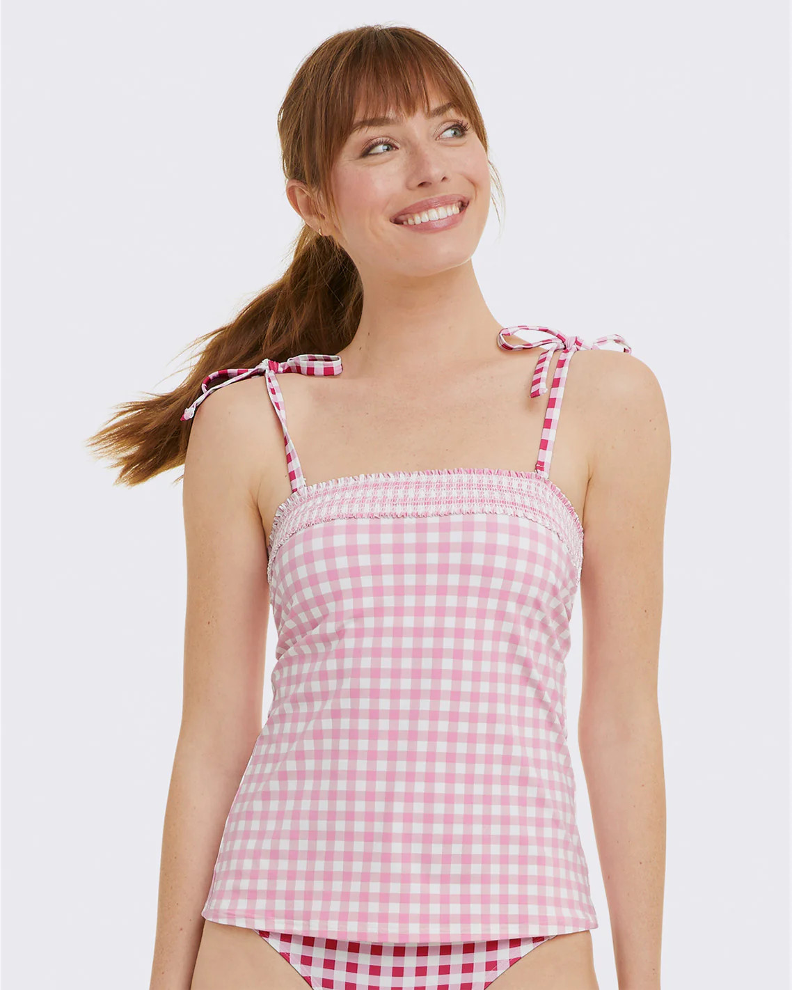 DJ x Lands' End Bandeau Tankini Top Swimsuit | Draper James (US)