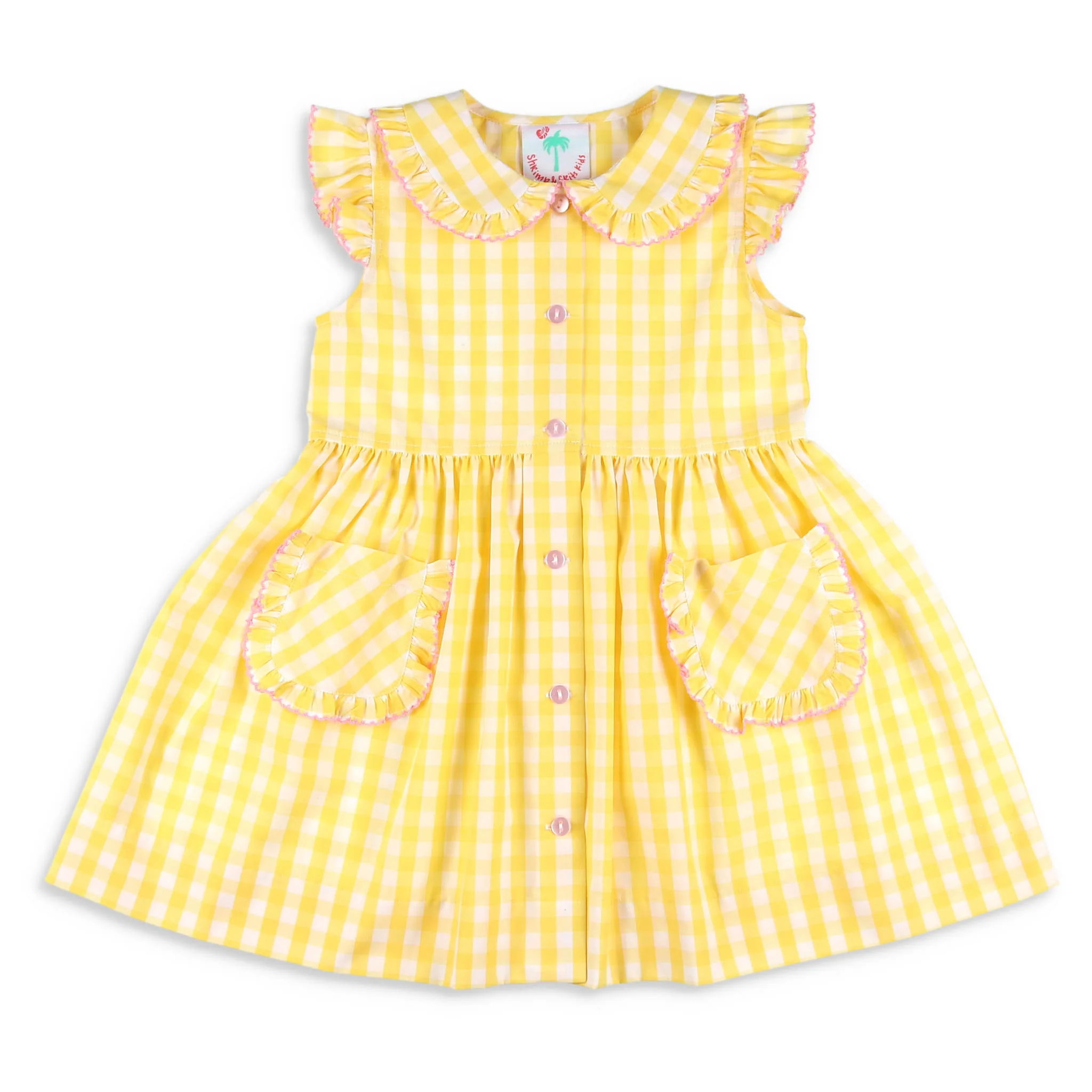 Girls Button Dress - Lemonade | Shrimp and Grits Kids
