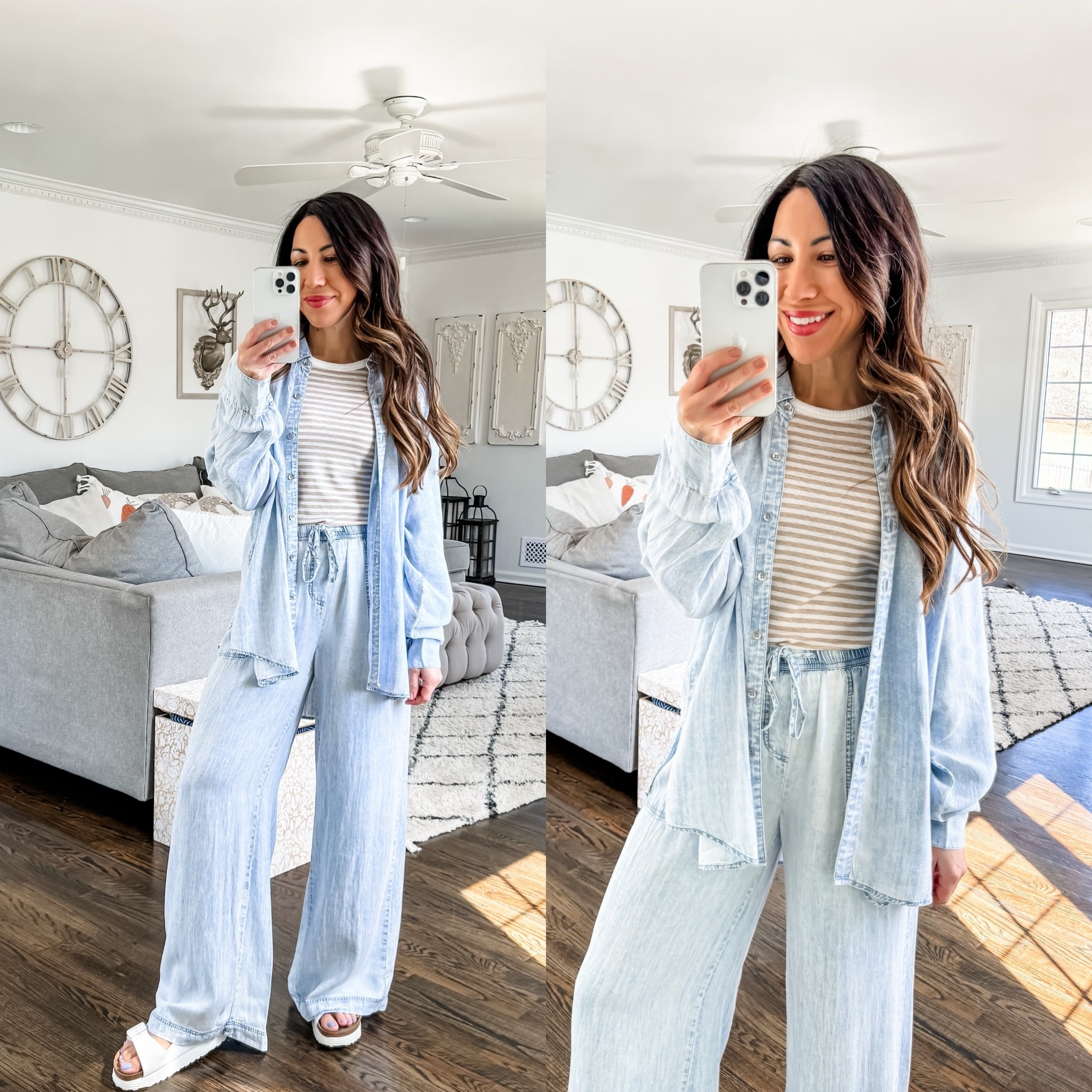 Code: TAMMYSP24 at splendid. 
Xs pants. Xs tank. Small button down. 
Chambray, palazzo pants, matching set, vacation outfit 

#LTKover40 #LTKfindsunder50 #LTKfindsunder100