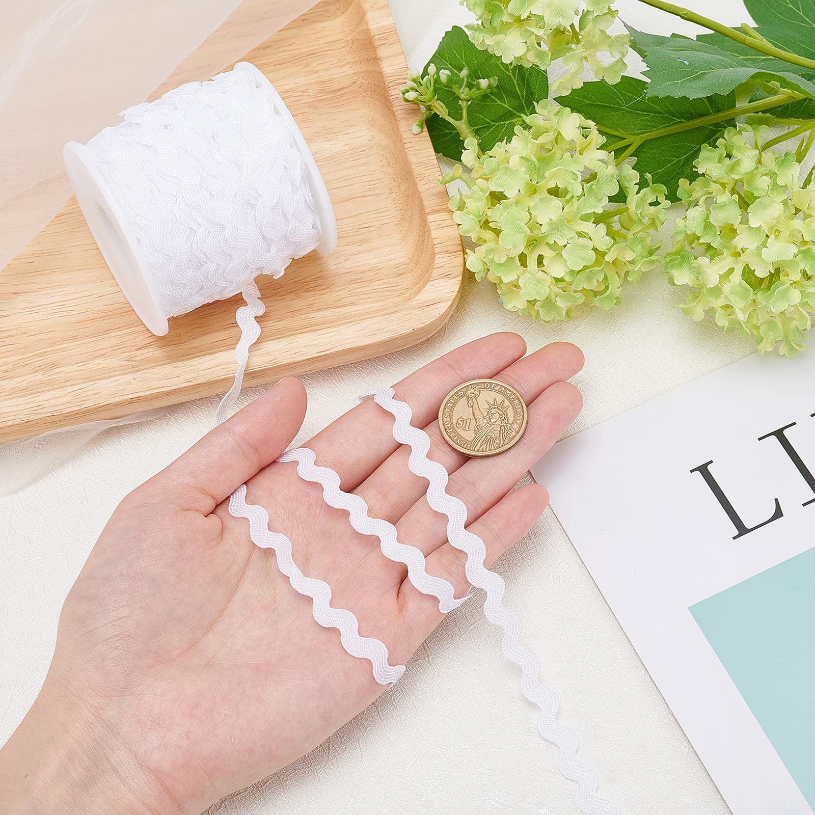 GORGECRAFT 1 Roll 27yd/25m RIC Rac Trim Ribbon Wave Sewing Bending Fringe Trim 5mm/0.2 inch for S... | Amazon (US)