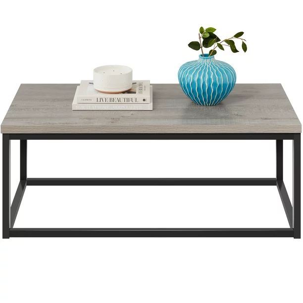 Best Choice Products 44in Rustic Modern Industrial Style Rectangular Wood Grain Top Coffee Table ... | Walmart (US)