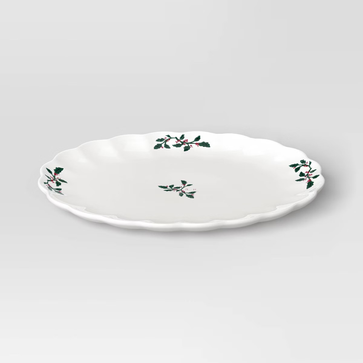 Medium Scallop Holly Berry Serving Platter - Threshold™ | Target