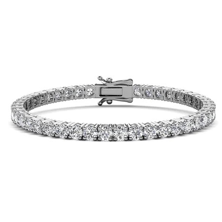 Cate & Chloe Olivia 18k White Gold Plated Tennis Bracelet With Simulated Diamond Crystals for Women | Walmart (US)