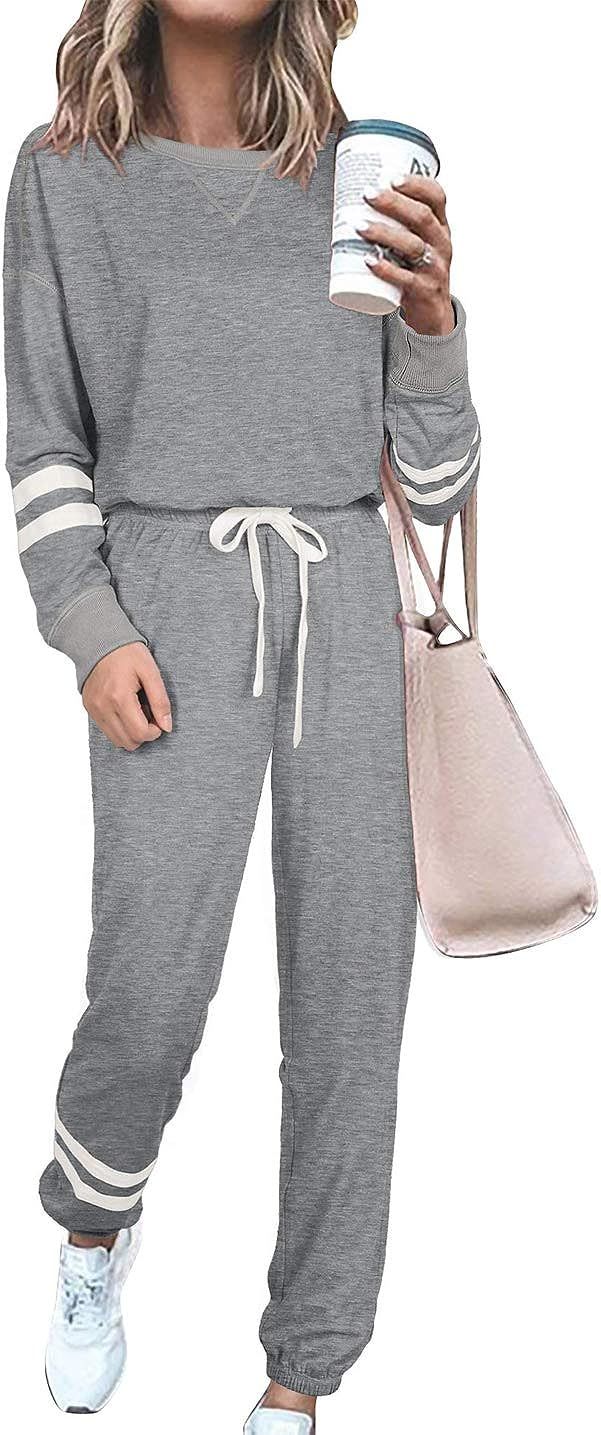 PRETTYGARDEN Women’s Tie Dye Two Piece Pajamas Set Long Sleeve Sweatshirt with Long Pants Sleep... | Amazon (US)
