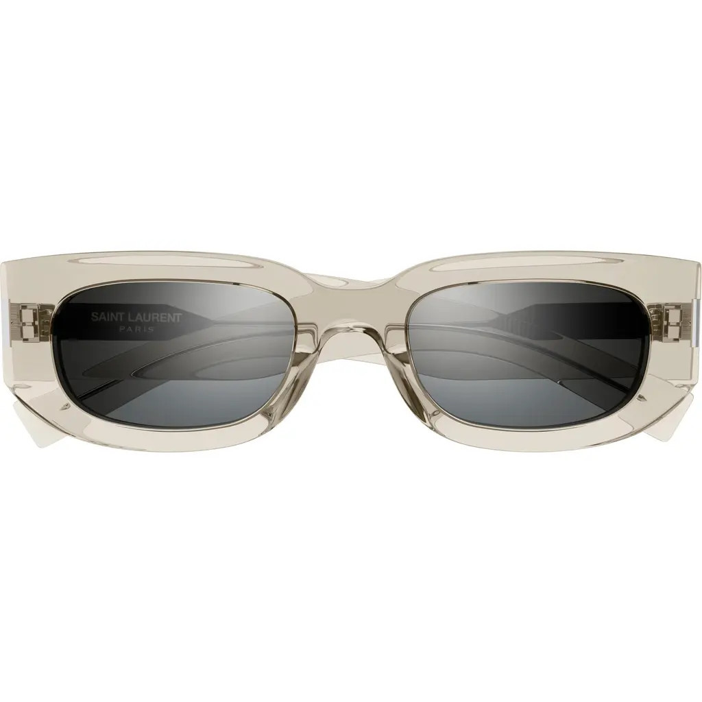Saint Laurent 51mm Rectangular Sunglasses in Beige at Nordstrom | Nordstrom
