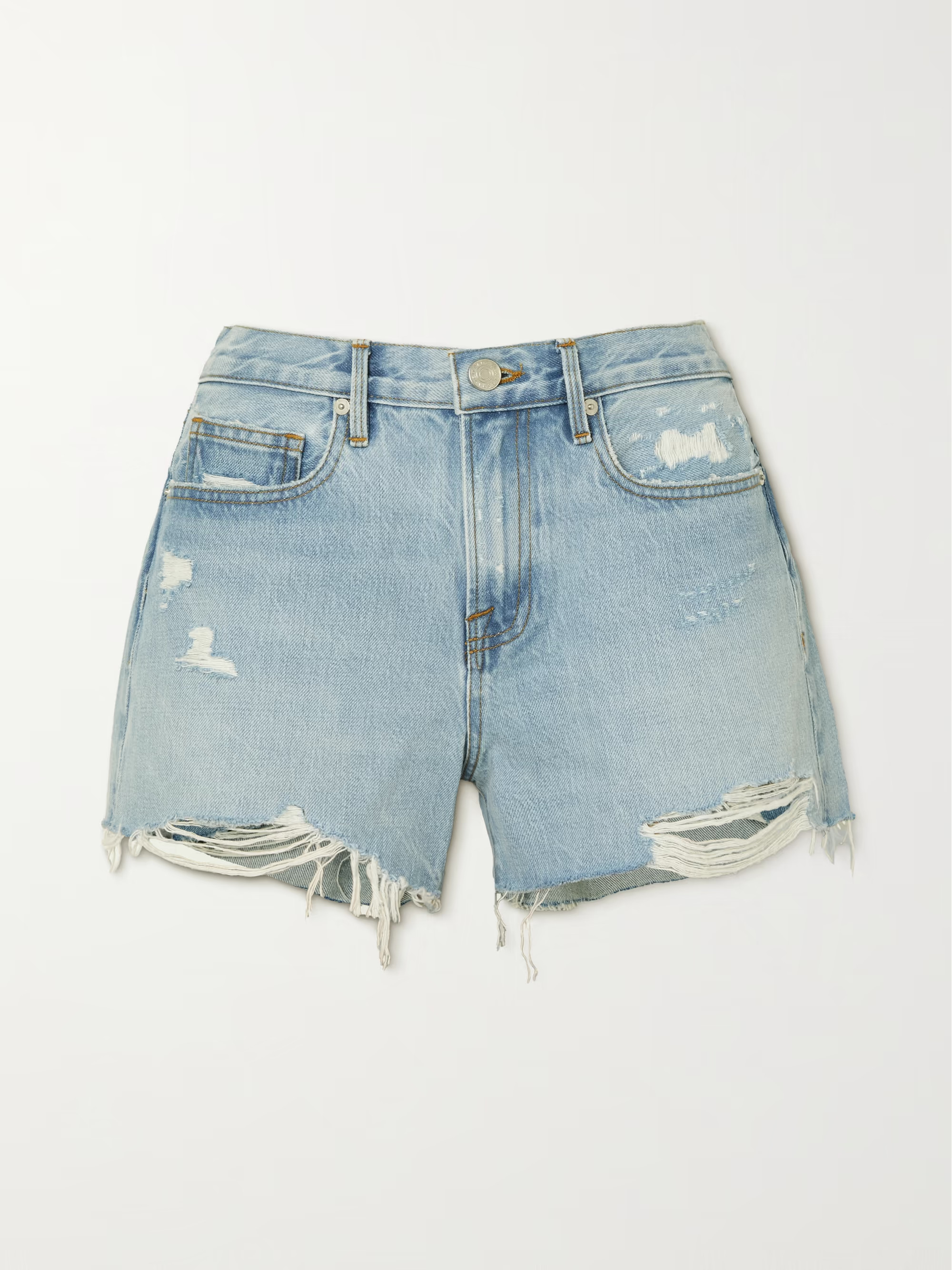 Le Brigette distressed denim shorts | NET-A-PORTER APAC