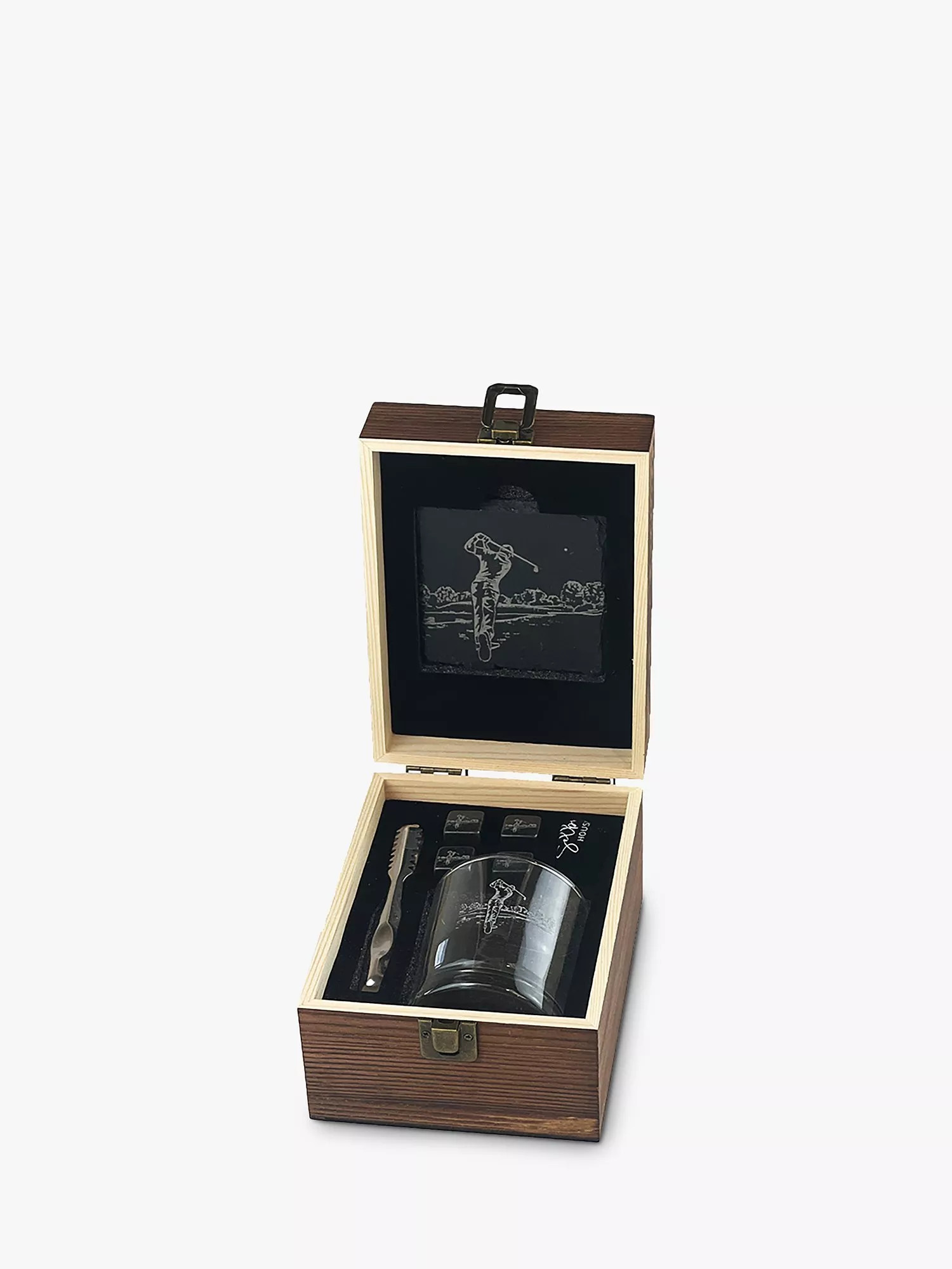 Selbrae HouseGolf Slate Coaster & Whisky Glass Tumbler Gift Set | John Lewis (UK)