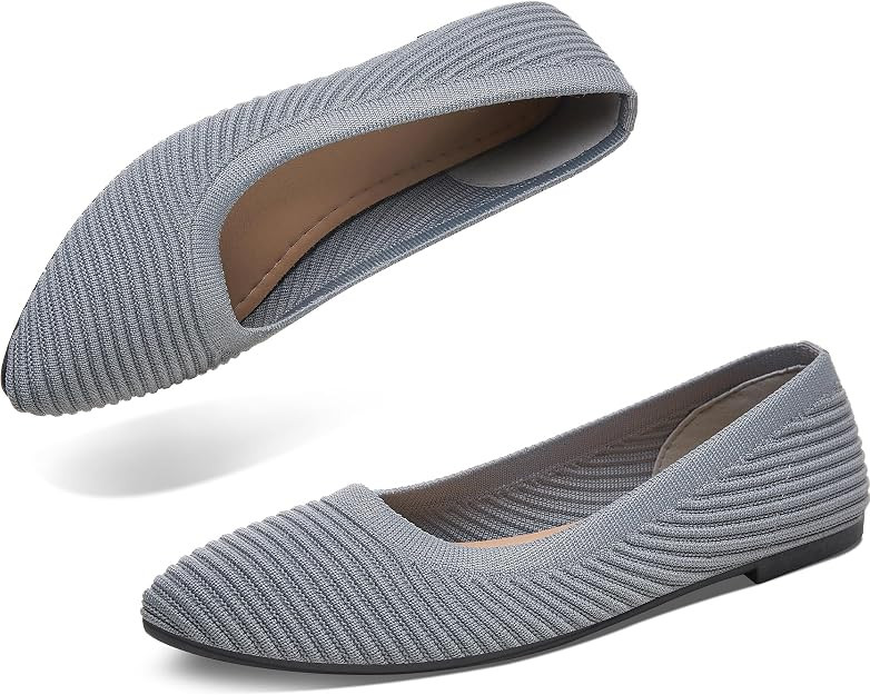 ALTOCIS Womens Knit Ballet Flats Ladies Comfortable Pointed-Toe Dressy Shoes Casual Soft Flat Sho... | Amazon (US)
