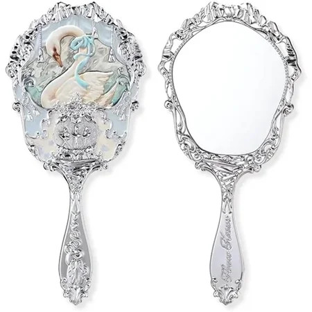 LANFENG Flower Knows Violet Strawberry Rococo Series Hand Mirror Makeup Mirrors Portable Mirror with Handle (A) | Walmart (US)