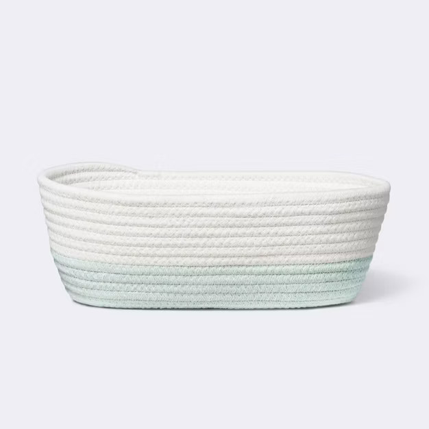 Oval Coiled Rope Bin with Color Band - Cloud Island™ | Target