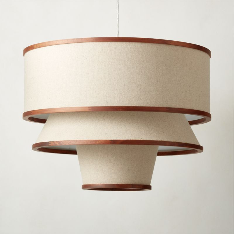 Bruna Walnut Wood and Linen Modern Pendant Light + Reviews | CB2 | CB2