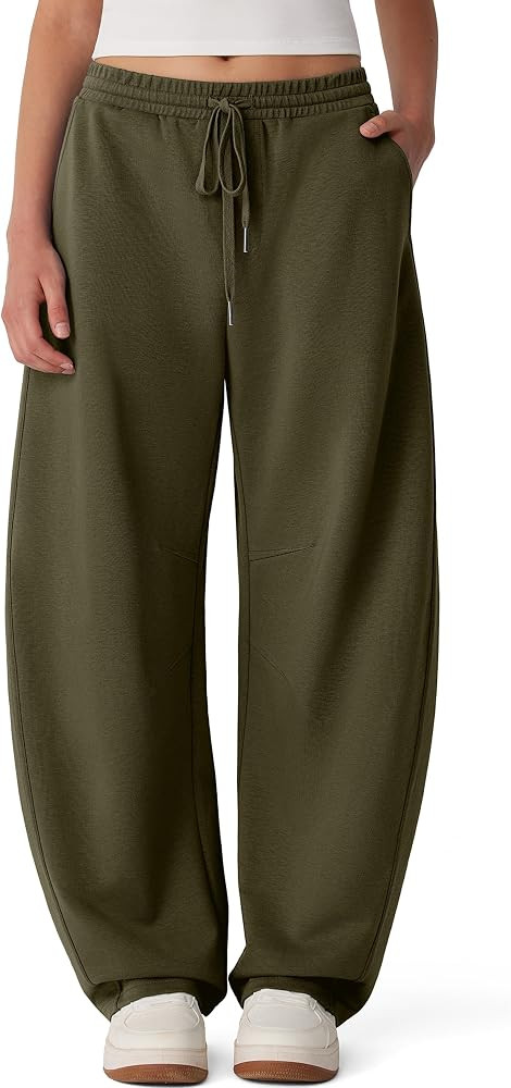 MOOSLOVER Women Baggy Barrel Sweatpants Wide Leg Drawstring Lounge Pants Soft Casual Comfy Sweatp... | Amazon (US)