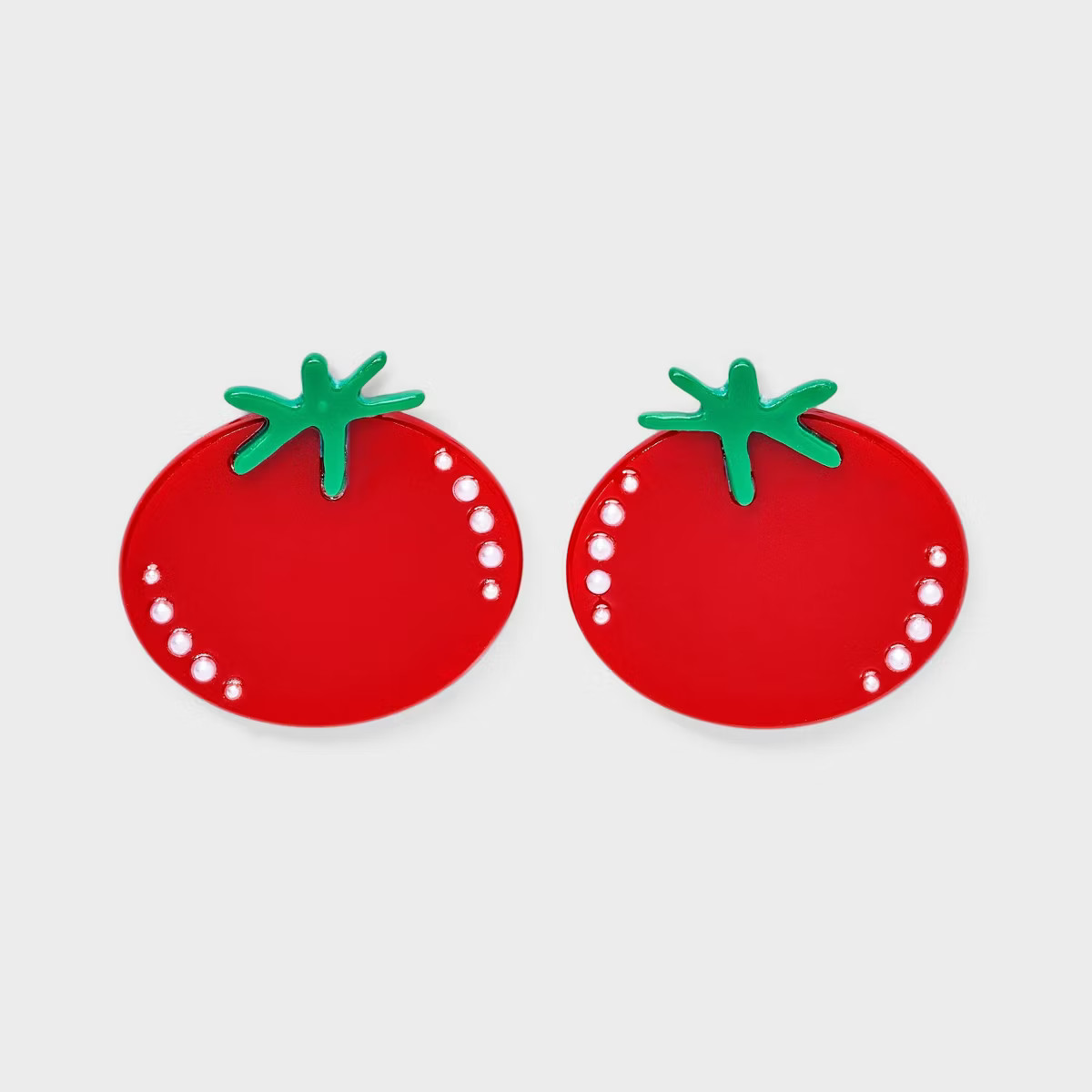 Acrylic Tomato with Stones Earrings - A New Day™ Red | Target