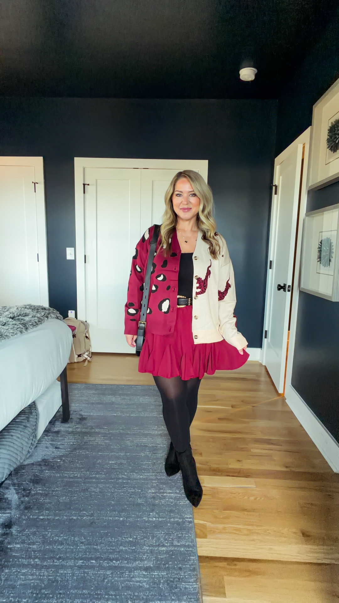 Size large in the skirt and tank. Size medium in the cardigan  

#LTKOver40 #LTKPetite #LTKMidsize