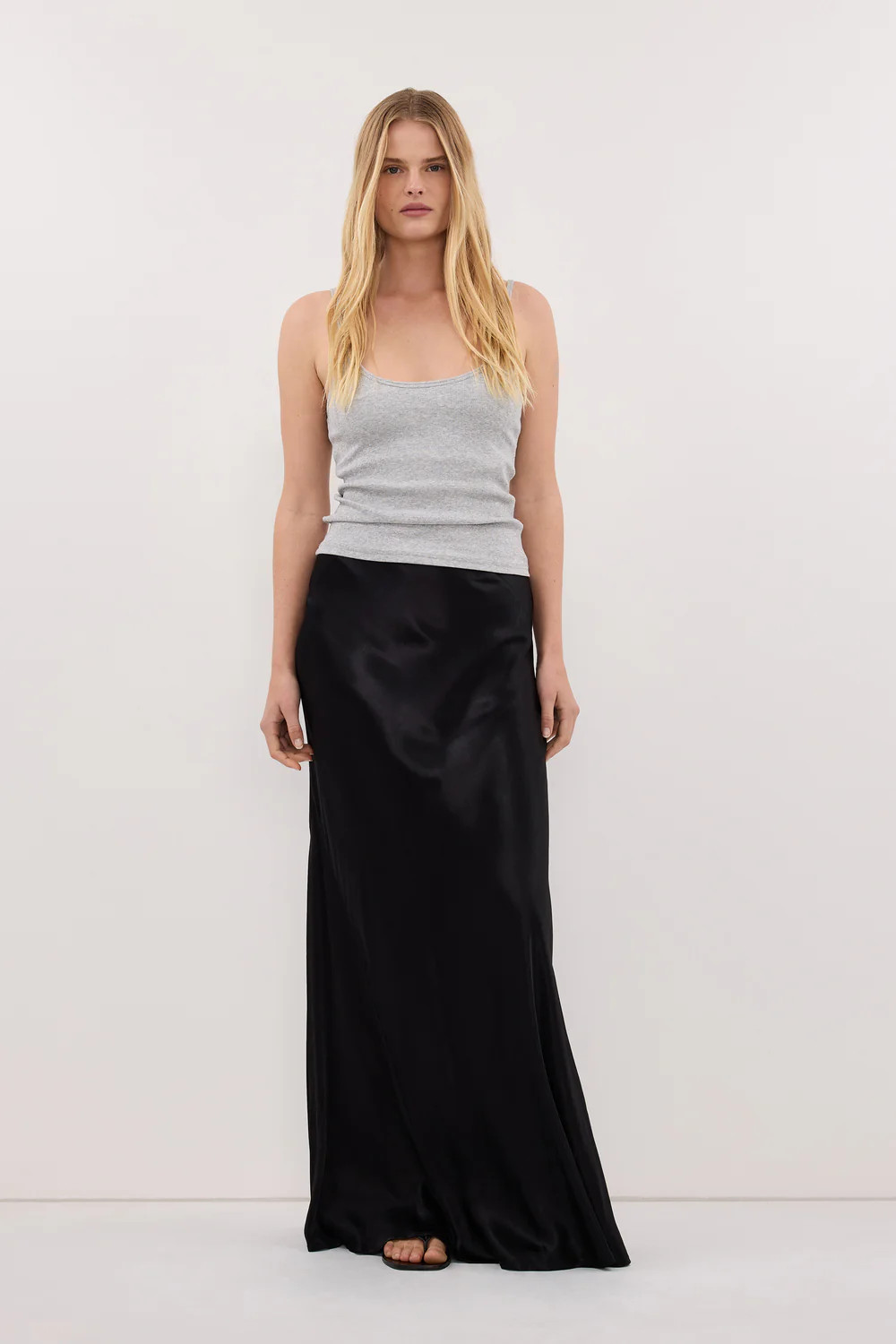 CHARLI BLACK SATIN MAXI SKIRT | DISSH