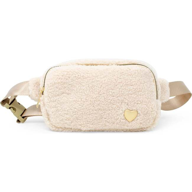 Zomi Gems | Fuzzy Belt Bag w/ Heart for Kids, (Beige, One Size) | Maisonette | Maisonette