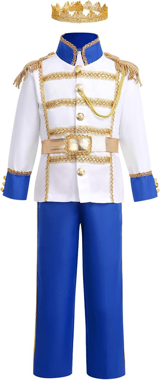 Boys Prince Charming Costume Kids Medieval Royal Prince Outfit Prince King Cosplay Dress up Hallo... | Amazon (US)