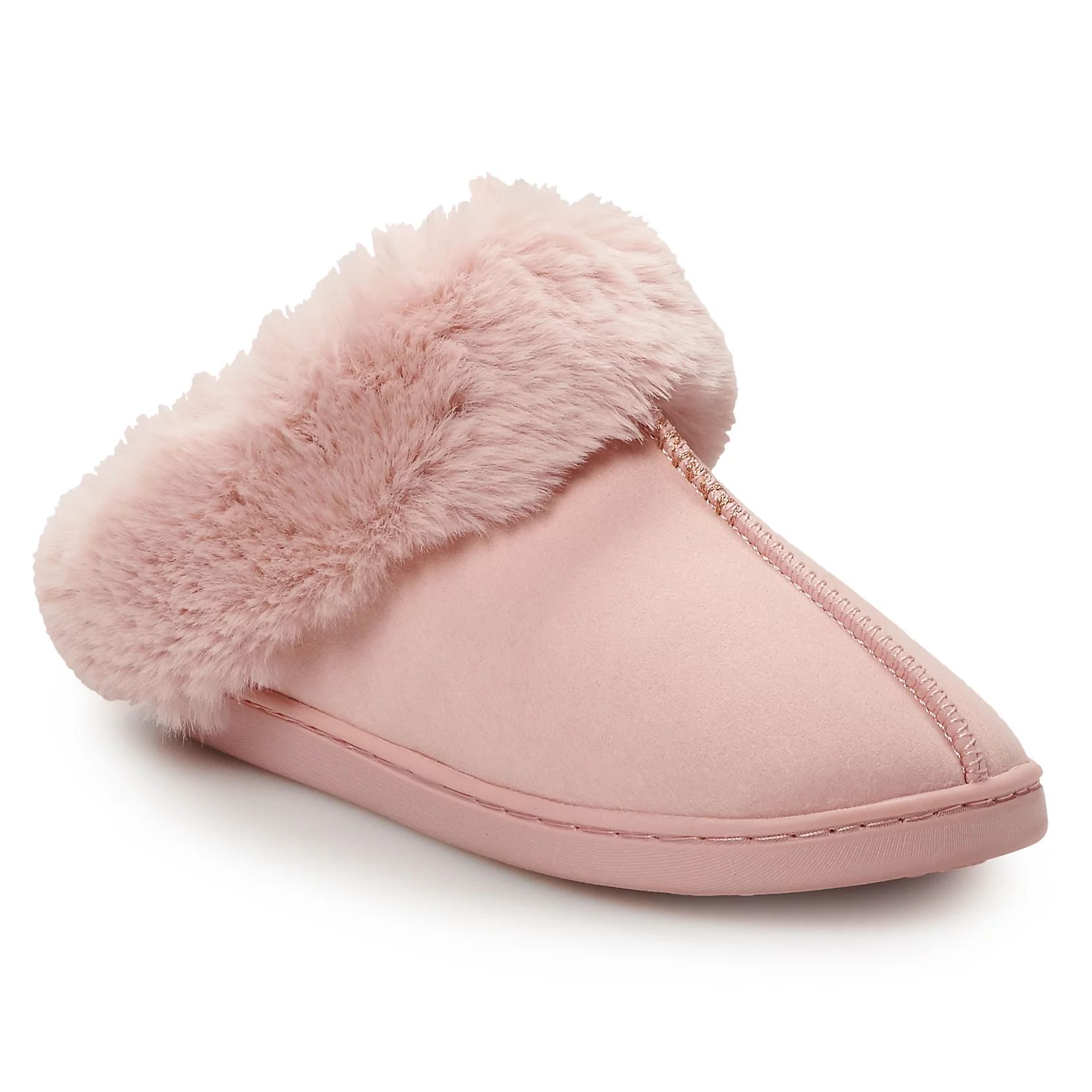 Women's LC Lauren Conrad Winter Home Faux Fur Clog Slippers | Kohl's