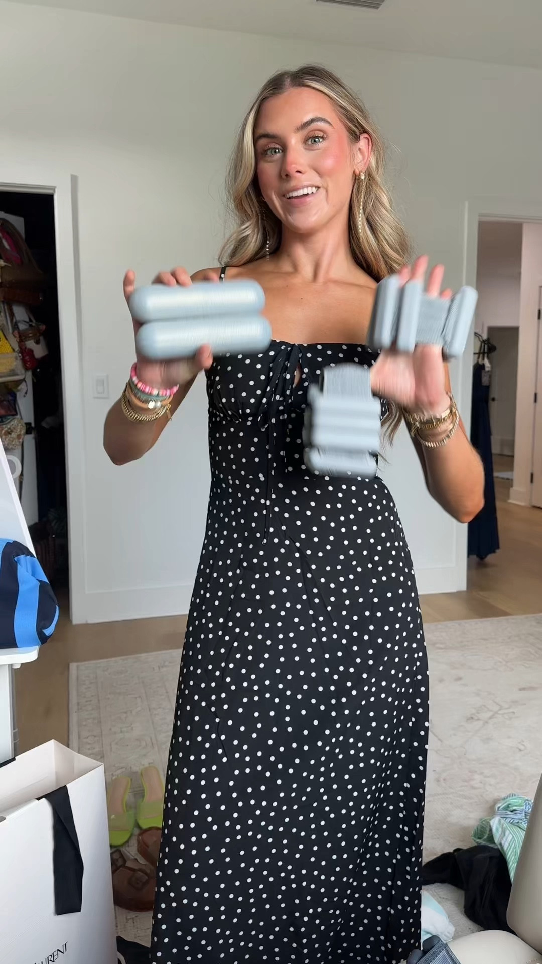 Bala my code is SLOANE15. Bala Bars are your go-to for building strength without the bulk. Designed as a modern alternative to traditional dumbbells, they’re compact, evenly weighted, and feel good in your hands—so you’ll actually want to use them.

Perfect for Pilates, strength training, walking workouts, or adding a little extra burn to your everyday routine. The soft-touch silicone grip keeps things comfortable, while the sleek shape makes every movement feel more natural and controlled.

Lightweight, versatile, and easy to carry (yes, they come with a case), Bala Bars are made to move with you—wherever your workout happens.

Available in 1lb, 2lb, and 3lb options.

#LTKActive #LTKfitnessgoals #LTKSaleAlert