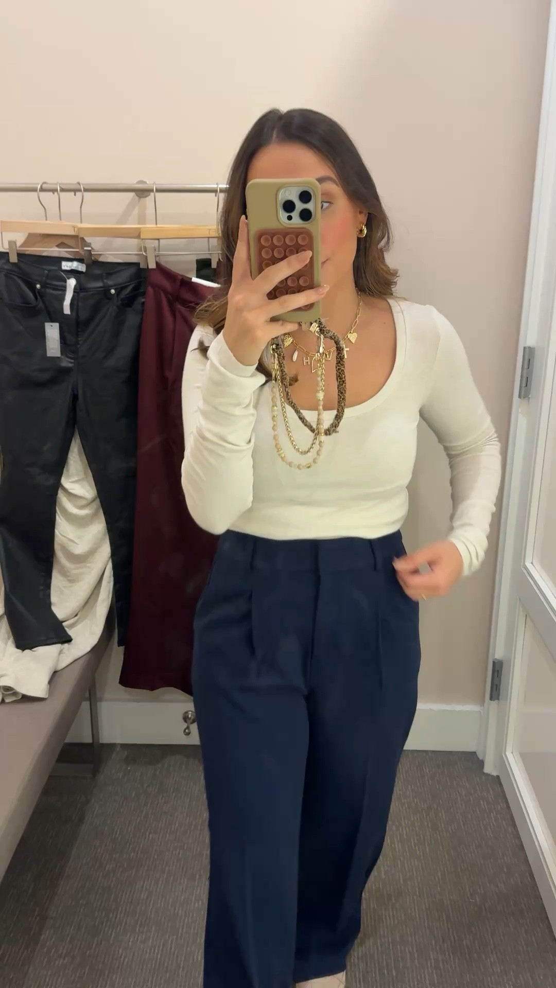 The coolest trousers! So comfy! Wearing a size 2 (I sized down) in the navy, burgundy and brown! And a size 4 in the black. 50% off!

#LTKSaleAlert #LTKCyberWeek #LTKFindsUnder100