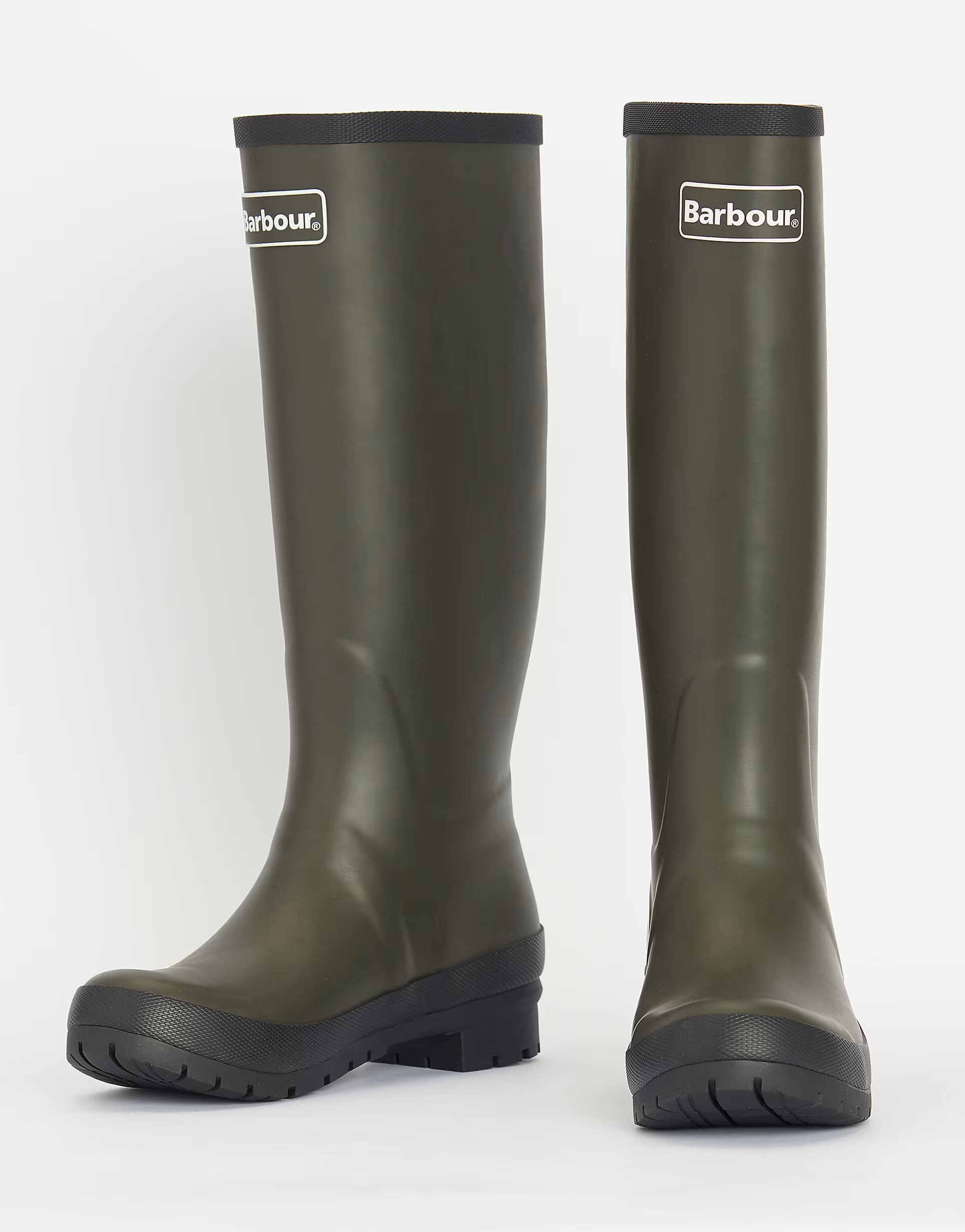 Barbour Abbey tall wellington boot with logo detail in olive | ASOS | ASOS (Global)