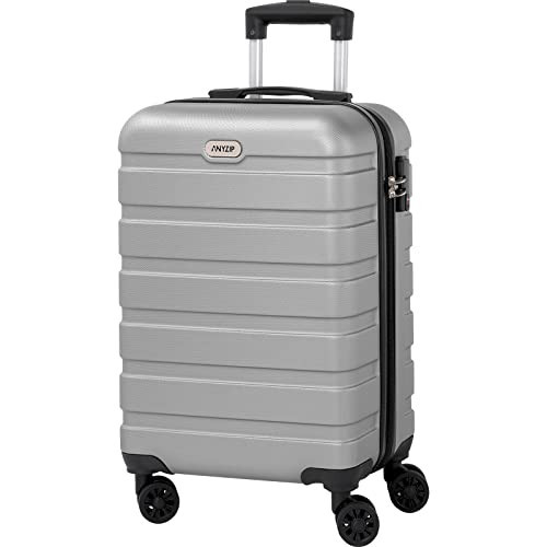 AnyZip Luggage PC ABS Hardside Lightweight Suitcase with 4 Universal Wheels TSA Lock Carry-On 20 Inch Silver | Amazon (US)