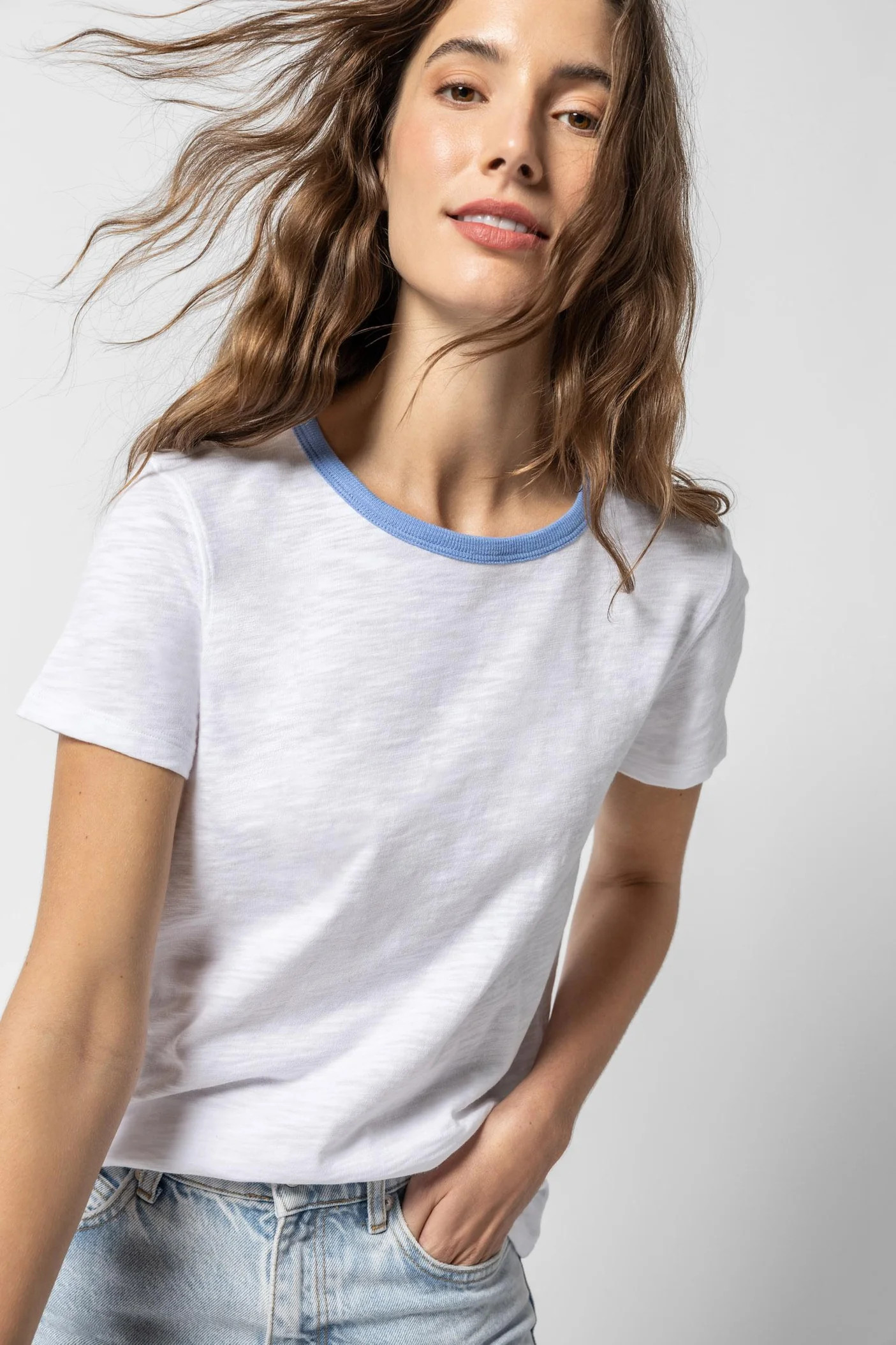 Short Sleeve Colorblock Crewneck | Lilla P