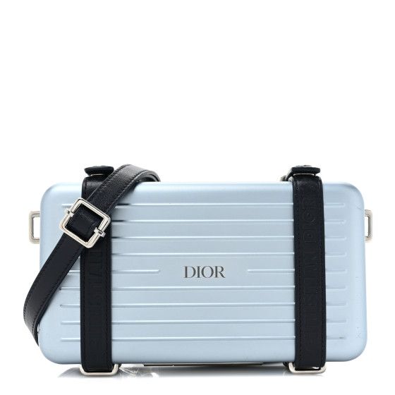 X RIMOWA Aluminum Personal Clutch On Strap Bleu | FASHIONPHILE (US)