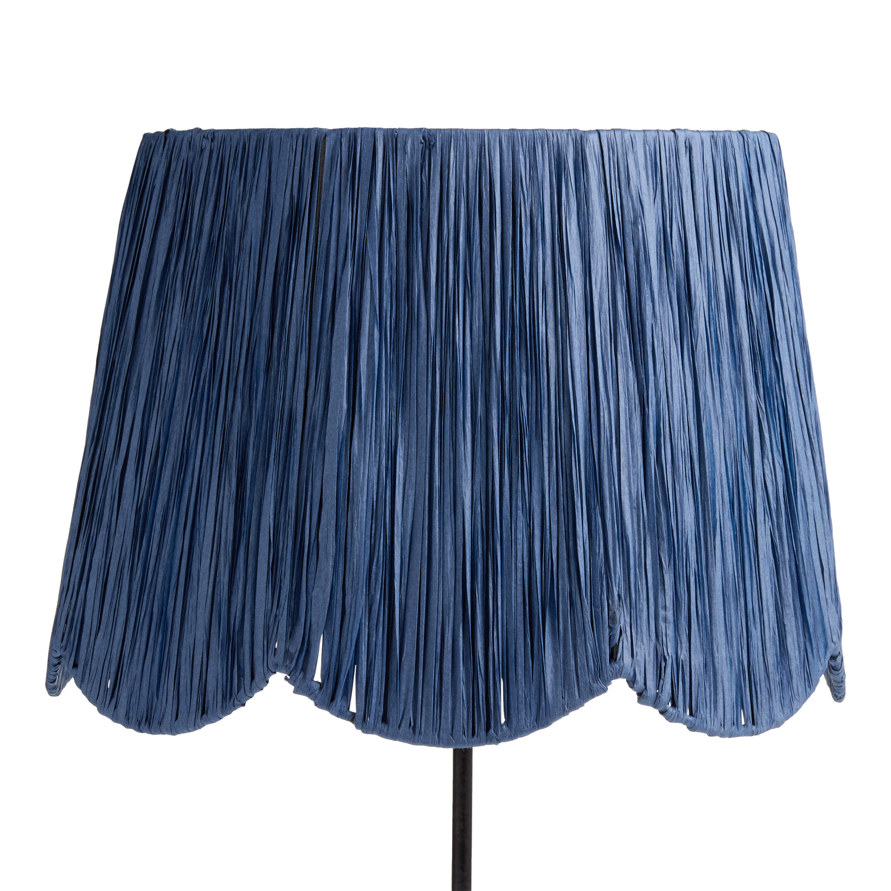 Blue Gathered Paper Scalloped Table Lamp Shade | World Market