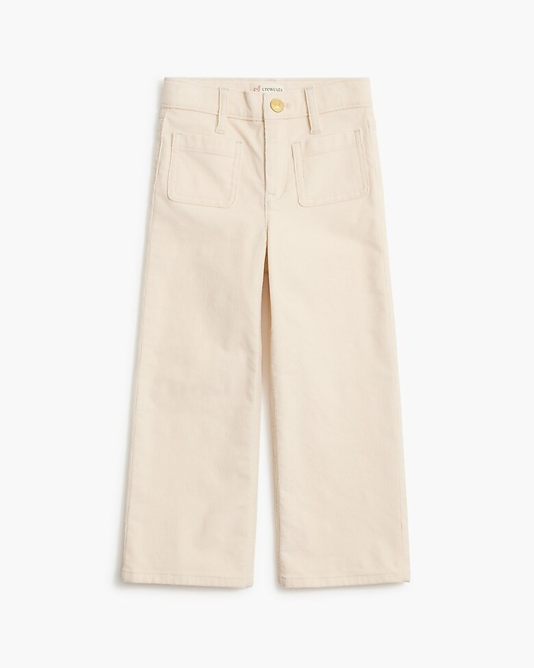 Girls' patch-pocket wide-leg corduroy pant | J.Crew Factory