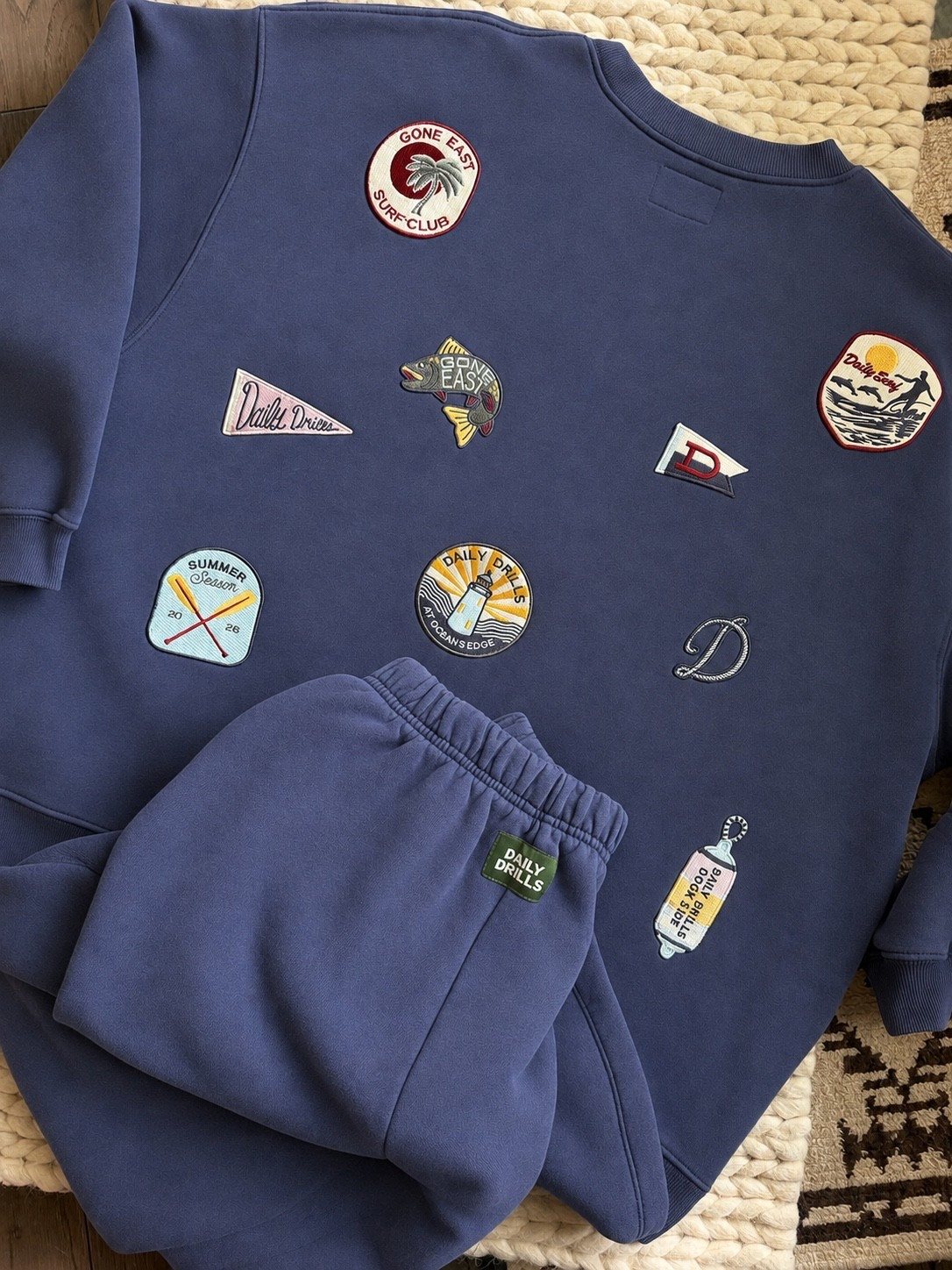 My newest Daily Drills set & I’m obsessed. The vintage-inspired patches + perfectly lived-in blue make this the cutest cozy set for heading into fall.

Daily Drills - matching set - sweatshirt set - sweatpants - matching sweats - cozy outfit - fall outfit - pre fall style - casual outfit - athleisure - loungewear - everyday style - embroidered sweatshirt - vintage inspired - blue sweatshirt - comfy outfit - travel outfit - mom style - fall fashion

#LTKdayinmylife #LTKmomlife #LTKActive