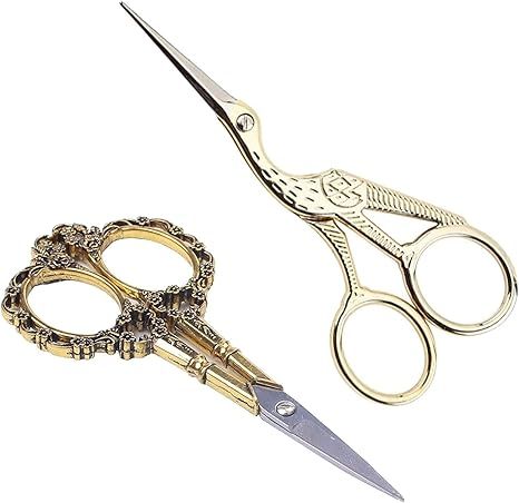 BIHRTC Gold Vintage Plum Blossom Scissors and Classic Crane Design Sewing Scissors for Embroidery... | Amazon (US)