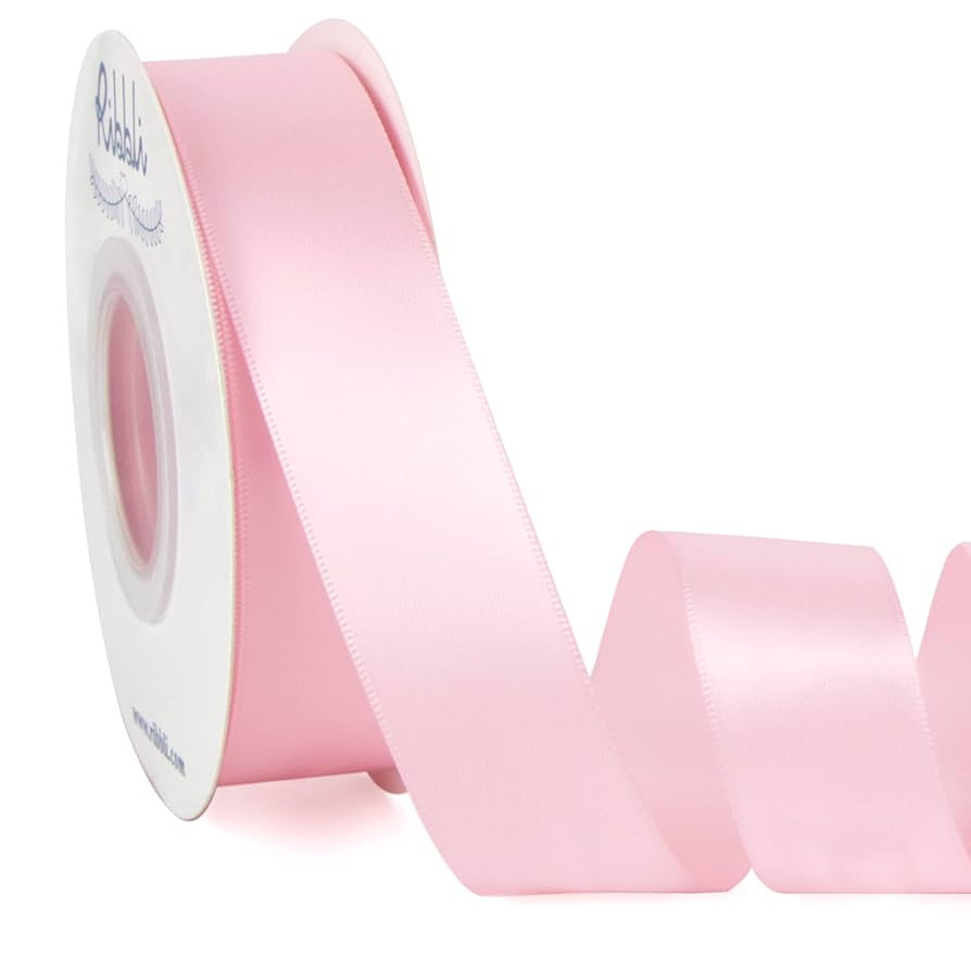 Ribbli Double Faced Light Pink Baby Pink Satin Ribbon,1” x Continuous 25 Yards,Use for Bows Bou... | Amazon (US)