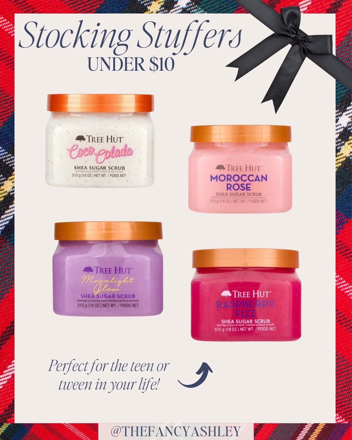 Stocking stuffers under $10 - Tree Hut body scrubs! These are so good and perfect for the teen or tween in your life. So many amazing scents to choose from and they arrive in time for Christmas! #StockingStuffers #TreeHut #BodyScrubs #UnderTen #TeenGifts #TweenGifts #HolidayGifts #BeautyGifts 

#LTKFindsUnder50 #LTKHoliday #LTKGiftGuide