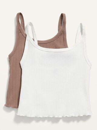 Fitted Cropped Rib-Knit Cami Top 2-Pack for Women | Old Navy (US)
