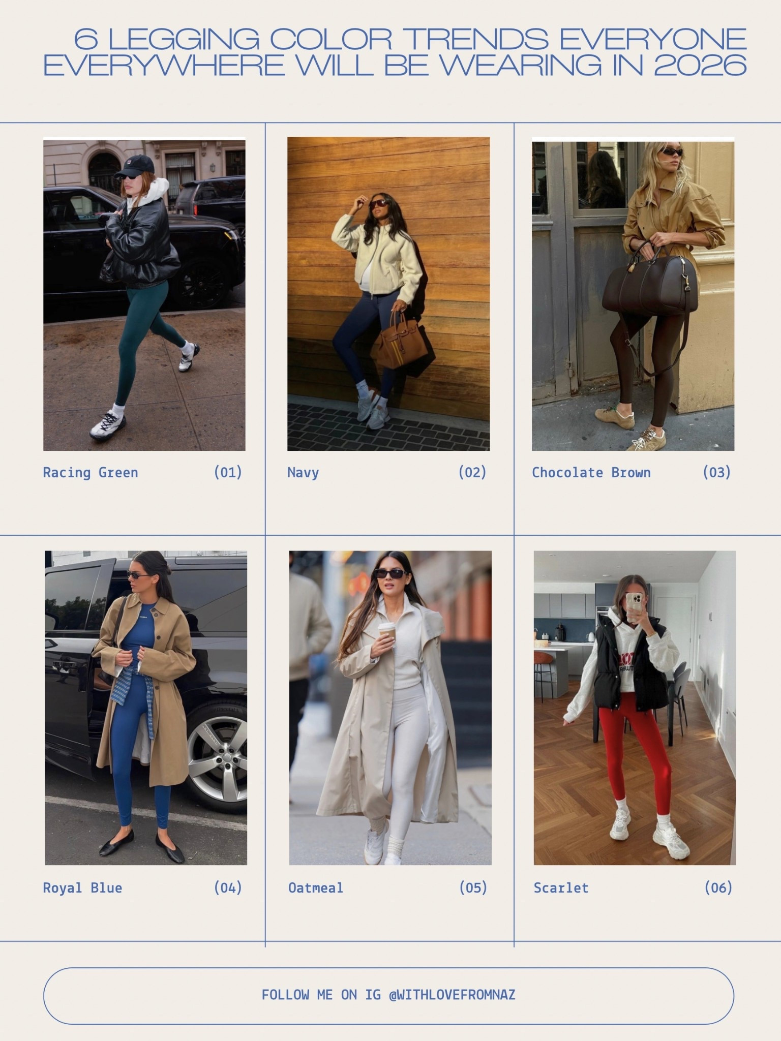 Black leggings will always be a classic — but 2025 is all about elevated neutrals and rich tones.
Think espresso brown, charcoal gray, olive green, deep navy, slate blue, bone, and mocha.
These colors style just as easily, feel more intentional, and instantly make your outfits look styled

trending legging colors
leggings colors besides black
best neutral leggings
brown leggings outfit
olive green leggings
charcoal gray leggings
navy leggings outfit
athleisure trends 2025

best leggings for everyday wear
neutral leggings outfit ideas
fall and winter legging colors
gym to street outfits
minimalist athleisure outfits
capsule wardrobe leggings

#LTKfitnessgoals #LTKActive #LTKdayinmylife