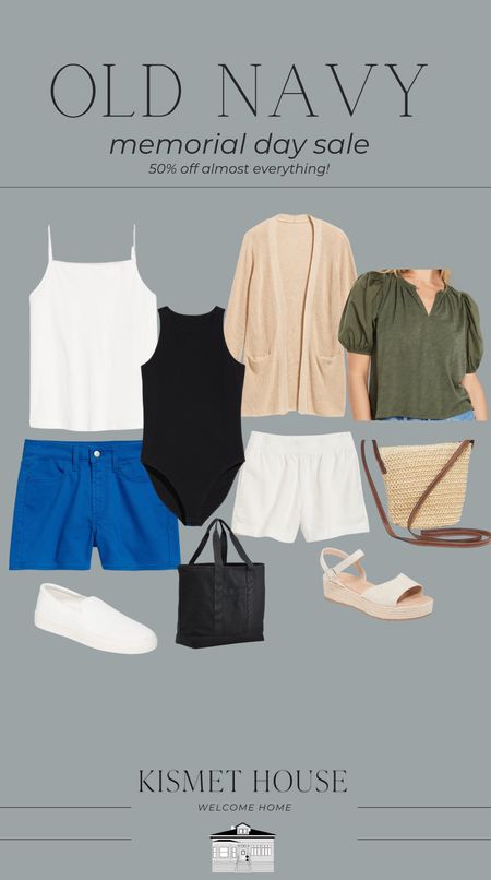 Old Navy Memorial Day sale. My top picks from their site! Perfect time to stock up on summer essentials! I’m loving the colored shorts trend for this summer! 






Tank top, shorts, sleeveless bodysuit, light weight cardigan, short sleeved top, satchel, sandals, shoulder bag, slip on shoes, sneakers, old navy Memorial Day sale, summer outfits

#LTKFindsUnder100 #LTKStyleTip #LTKSaleAlert