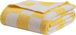 bearberry Fuzzy Checkerboard Grid Throw Blanket Soft Cozy Warm Microfiber All Season Blanket Deco... | Amazon (US)