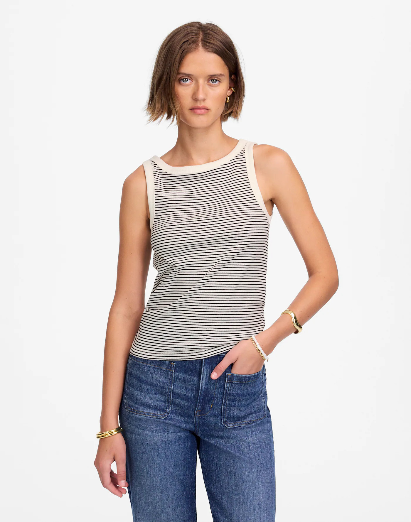 (Re)generative Cotton Essential High-Neck Tank | Madewell