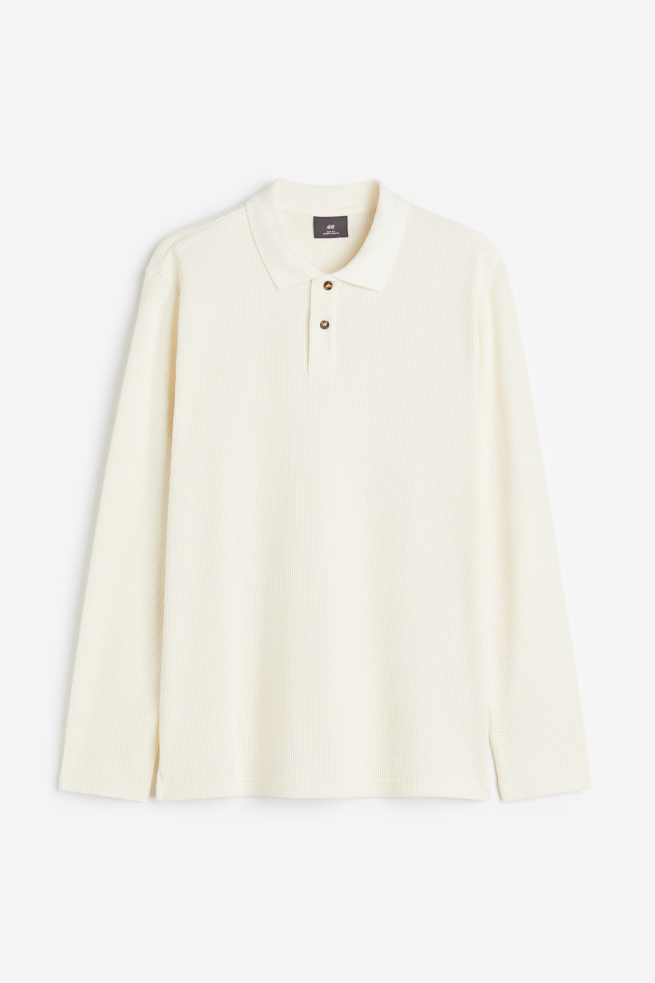 Slim Fit Waffled polo shirt | H&M (UK, MY, IN, SG, PH, TW, HK)