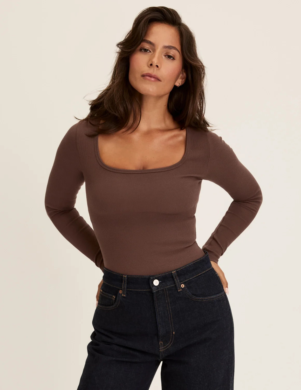 SculptRib\u2122 Cotton Long Sleeve Top | Knix US