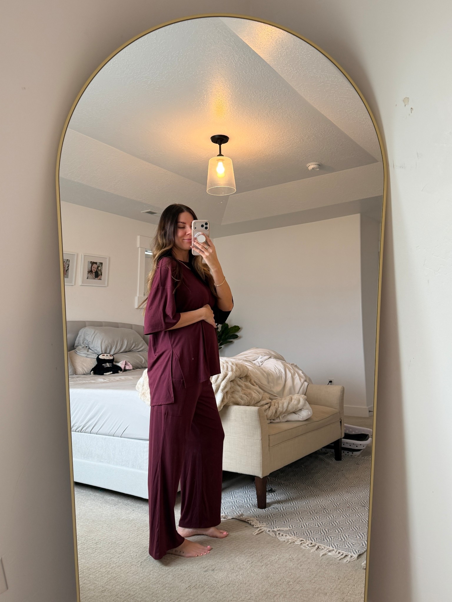 Lived in this my first trimester! Wearing my regular size. 

Pregnancy outfit maternity outfit first trimester outfit second trimester pregnancy style 