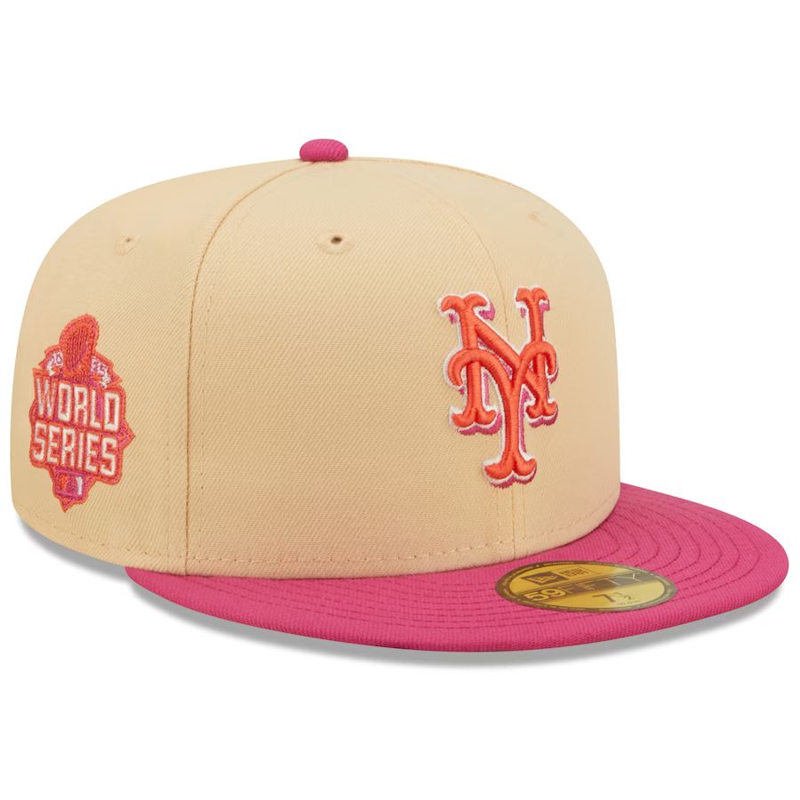 New York Mets New Era 2015 World Series Mango Passion 59FIFTY Fitted Hat - Orange/Pink | Fanatics