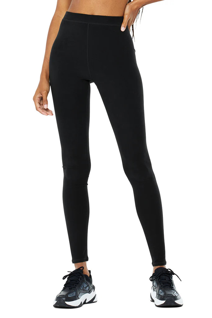 High-Waist Alosoft Flow Legging - Black | Alo Yoga (US)