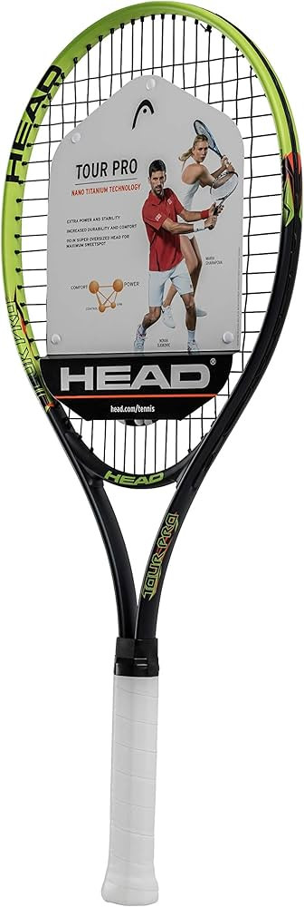 HEAD Tour Pro Tennis Racket - Pre-Strung Head Light Balance 27 Inch Racquet - 4 3/8 In Grip, Yell... | Amazon (US)