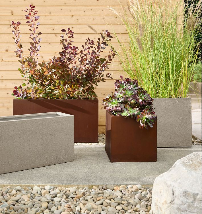 Modern Ficonstone Rectangle Planters | Rejuvenation