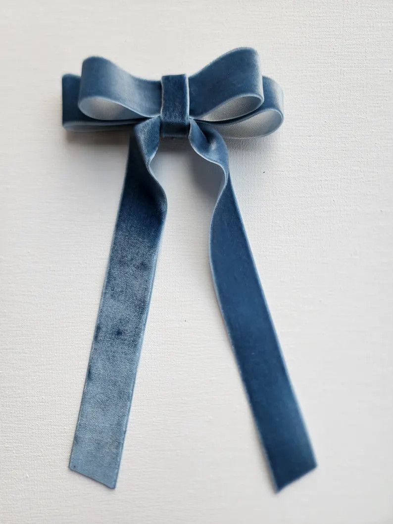 Velvet Luxe Bow With Tails- FALL COLORS! - Etsy | Etsy (US)