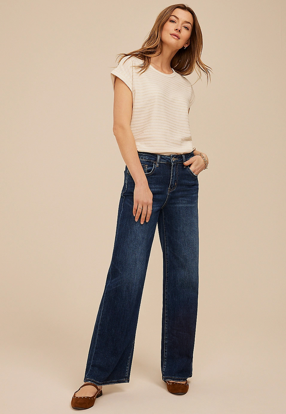 Flying Monkey™ Dark High Rise Wide Leg Jean | Maurices